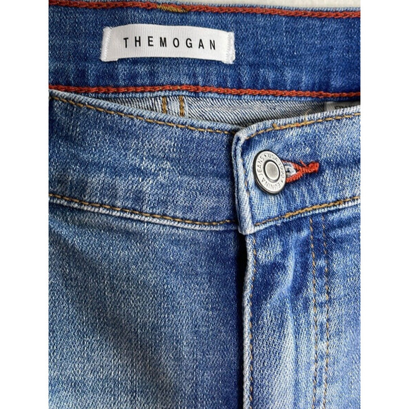 TheMogan Jeans‎ Frankie Low Rise Girlfriend Distressed Rip Roll Up Blue Size 13 - Picture 3 of 9